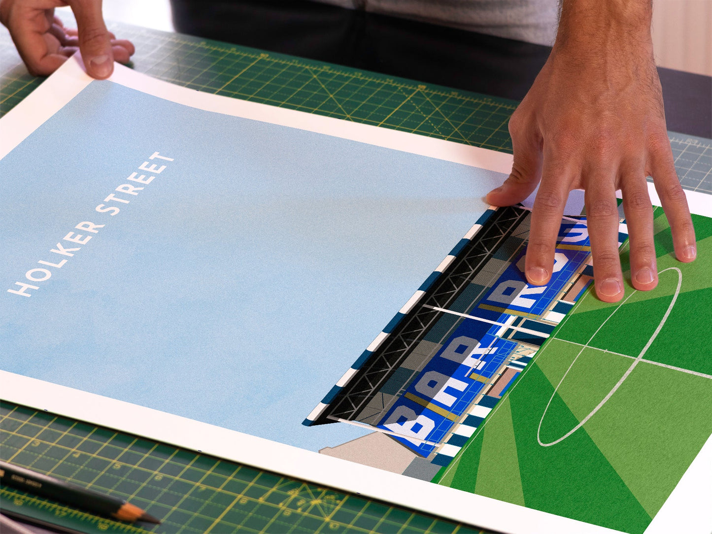 Barrow Football Stadium Holker Street Art Print Turf Football Art