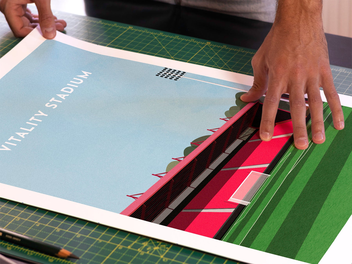 Bournemouth Football Vitality Stadium Art Print Turf Football Art