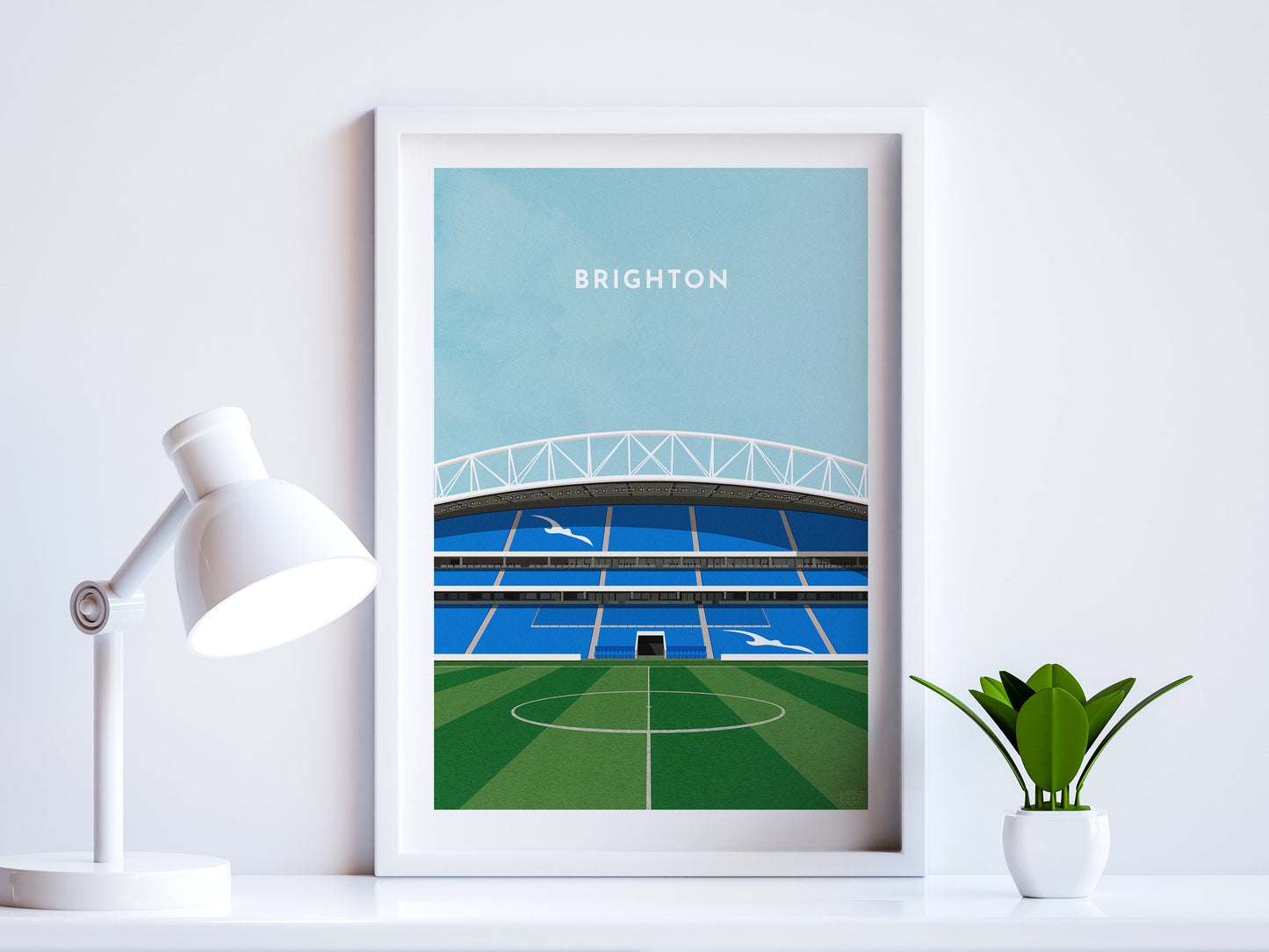 Brighton and Hove Football Amex Stadium Art Print Turf Football Art