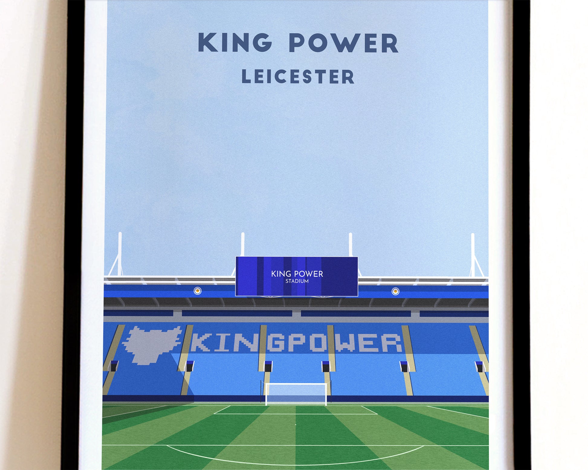Leicester City King Power Stadium Print – Illustrated Football Art Poster Turf Football Art