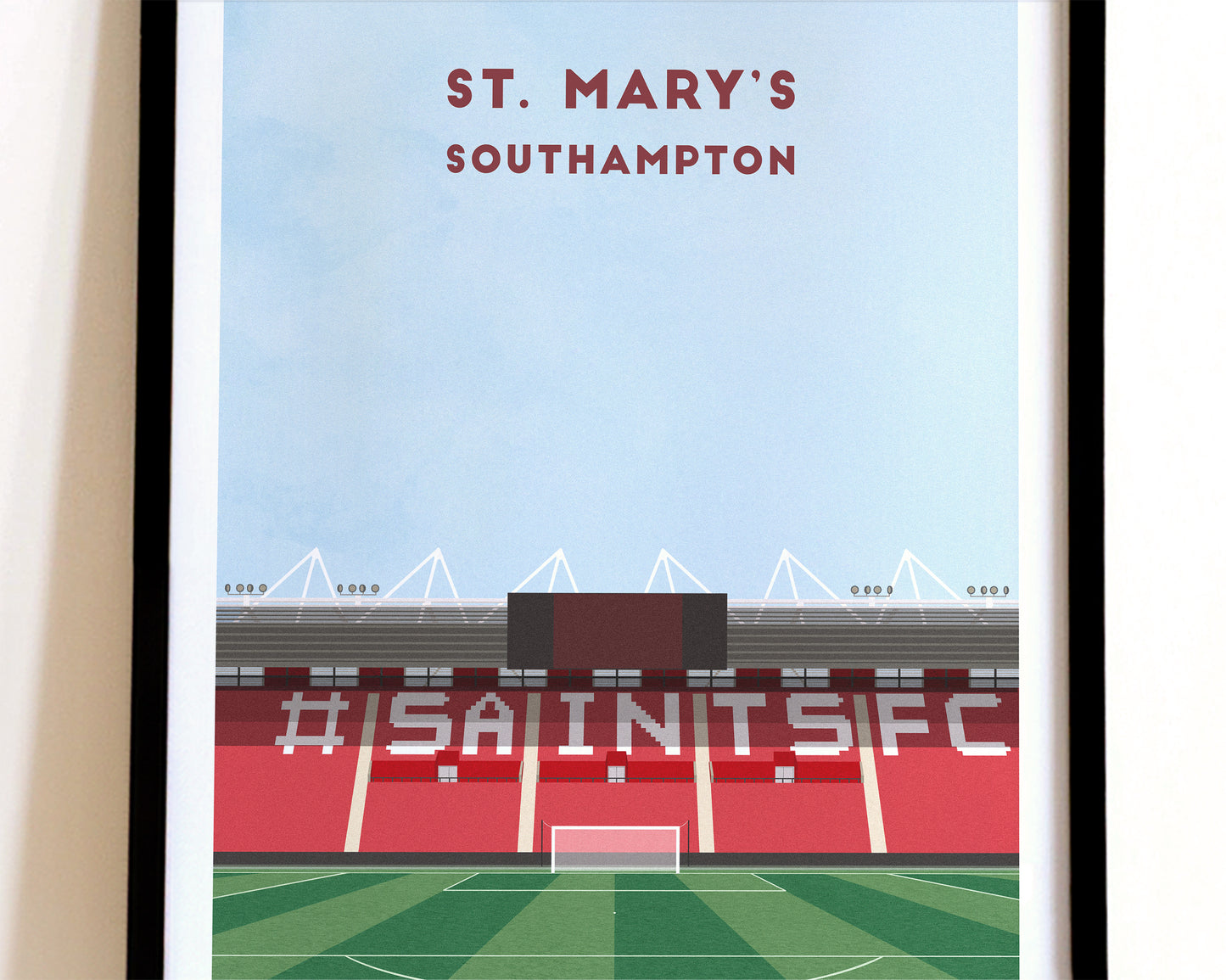 Southampton FC St. Mary's Stadium Print – Illustrated Football Art Poster Turf Football Art