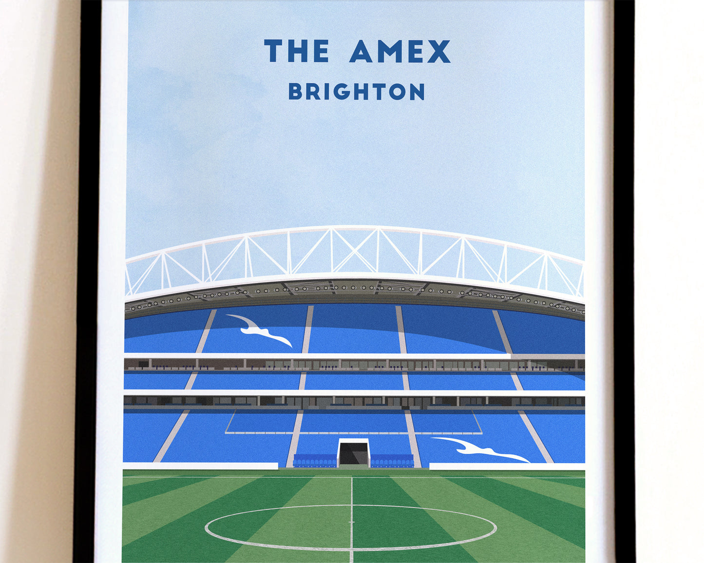 Brighton Amex Stadium Print – Illustrated Football Art Poster Turf Football Art