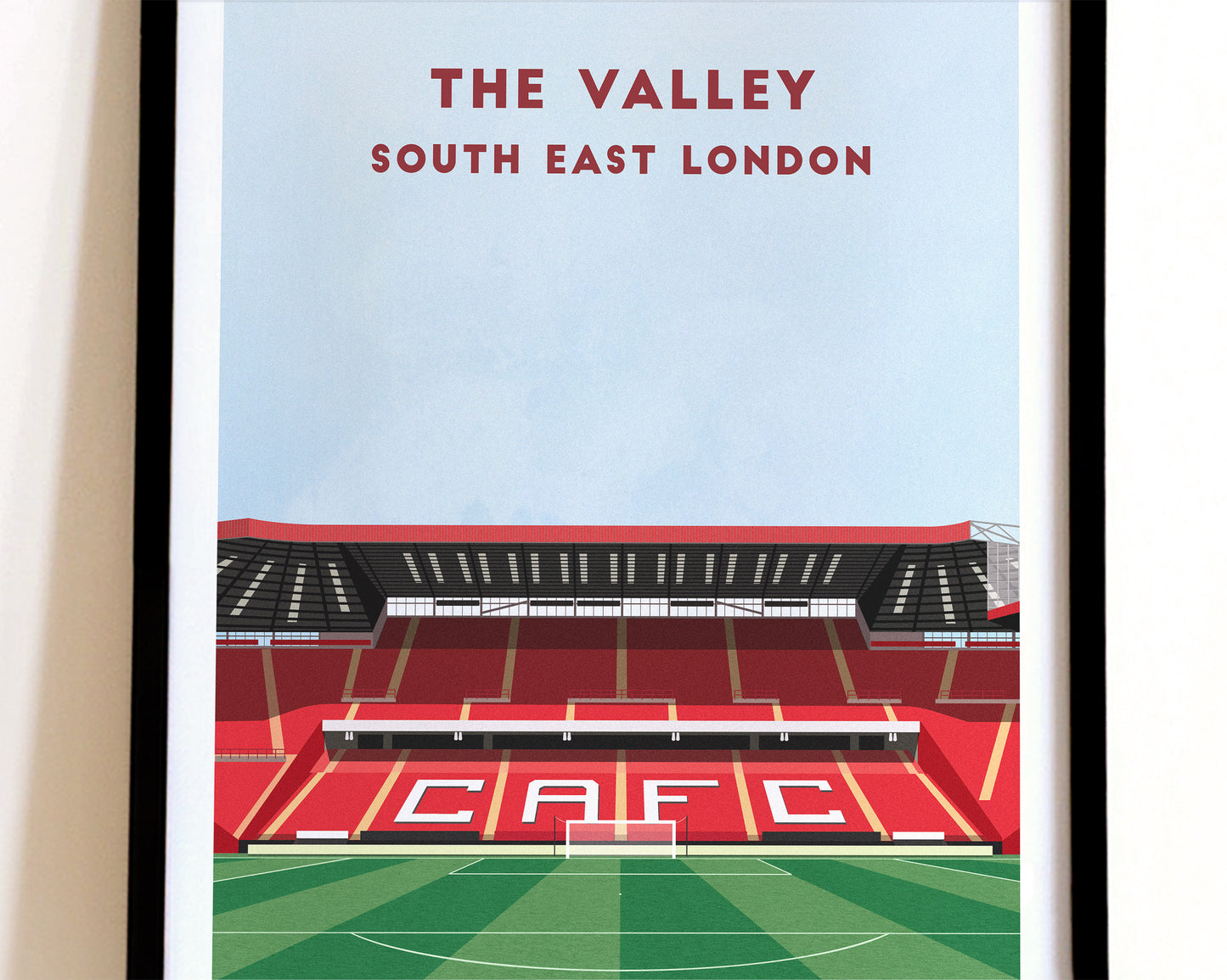 Charlton Athletic The Valley - Illustrated Football Art Poster Turf Football Art