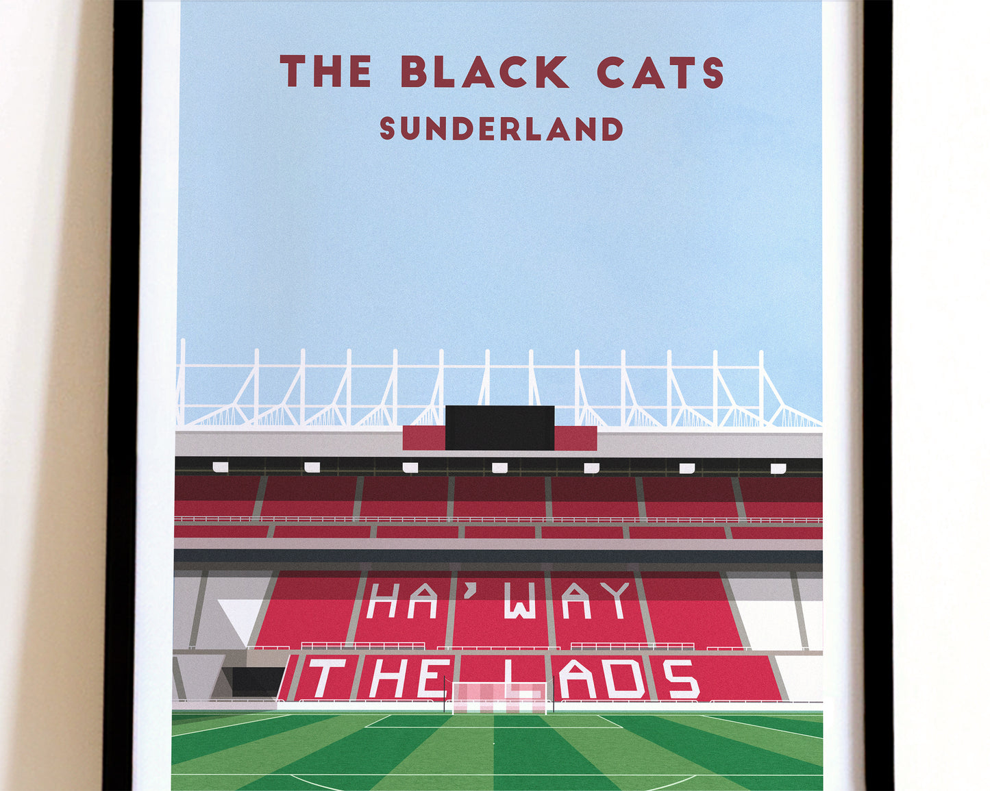 Sunderland Stadium Print – Illustrated Football Art Poster Turf Football Art