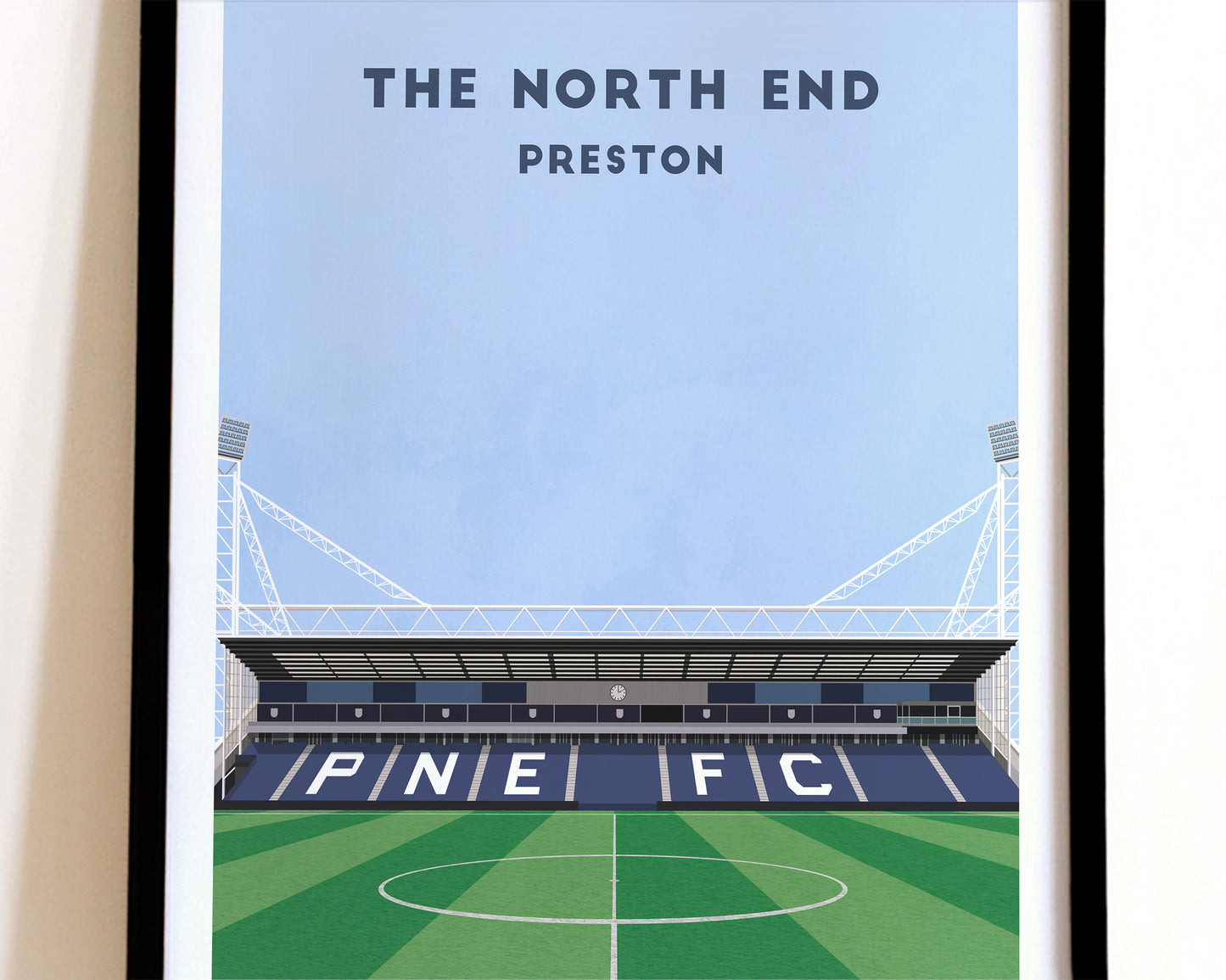 Preston Deepdale Stadium Print – Illustrated Football Art Poster Turf Football Art