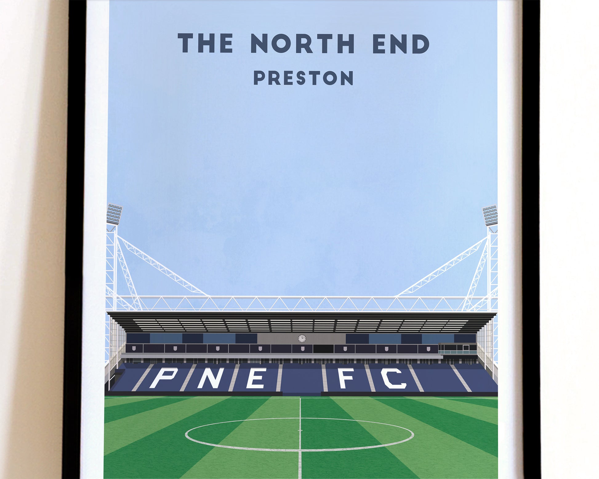 Preston Deepdale Stadium Print – Illustrated Football Art Poster Turf Football Art