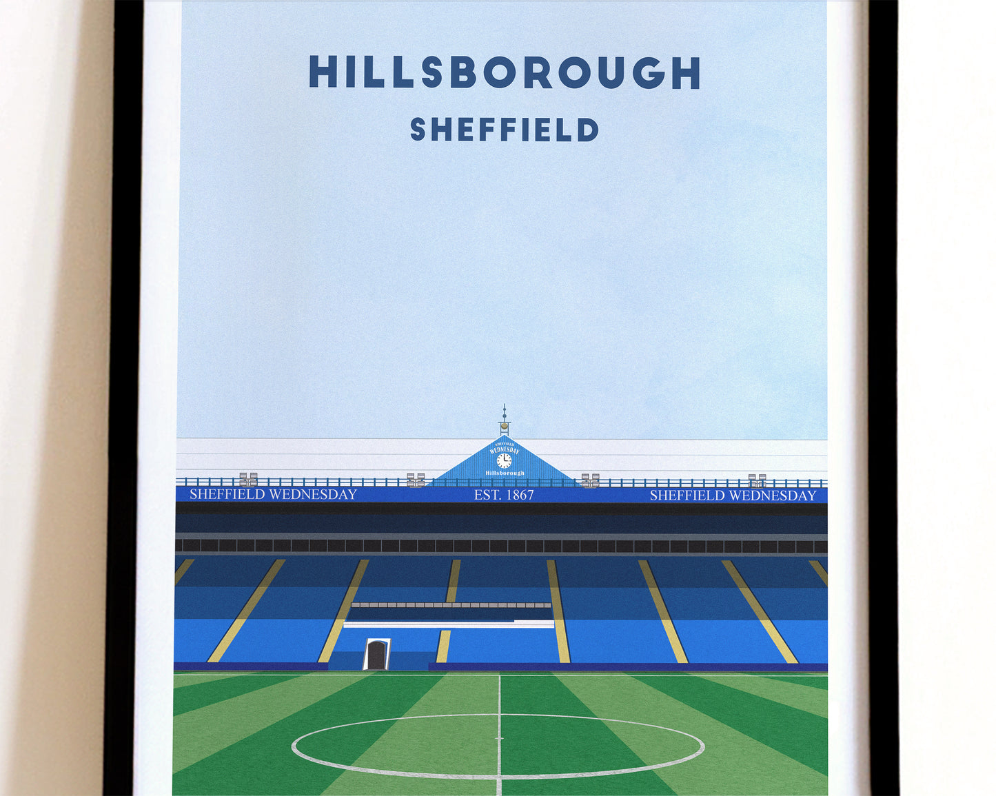 Sheffield Wednesday Hillsborough Print – Illustrated Football Art Poster Turf Football Art