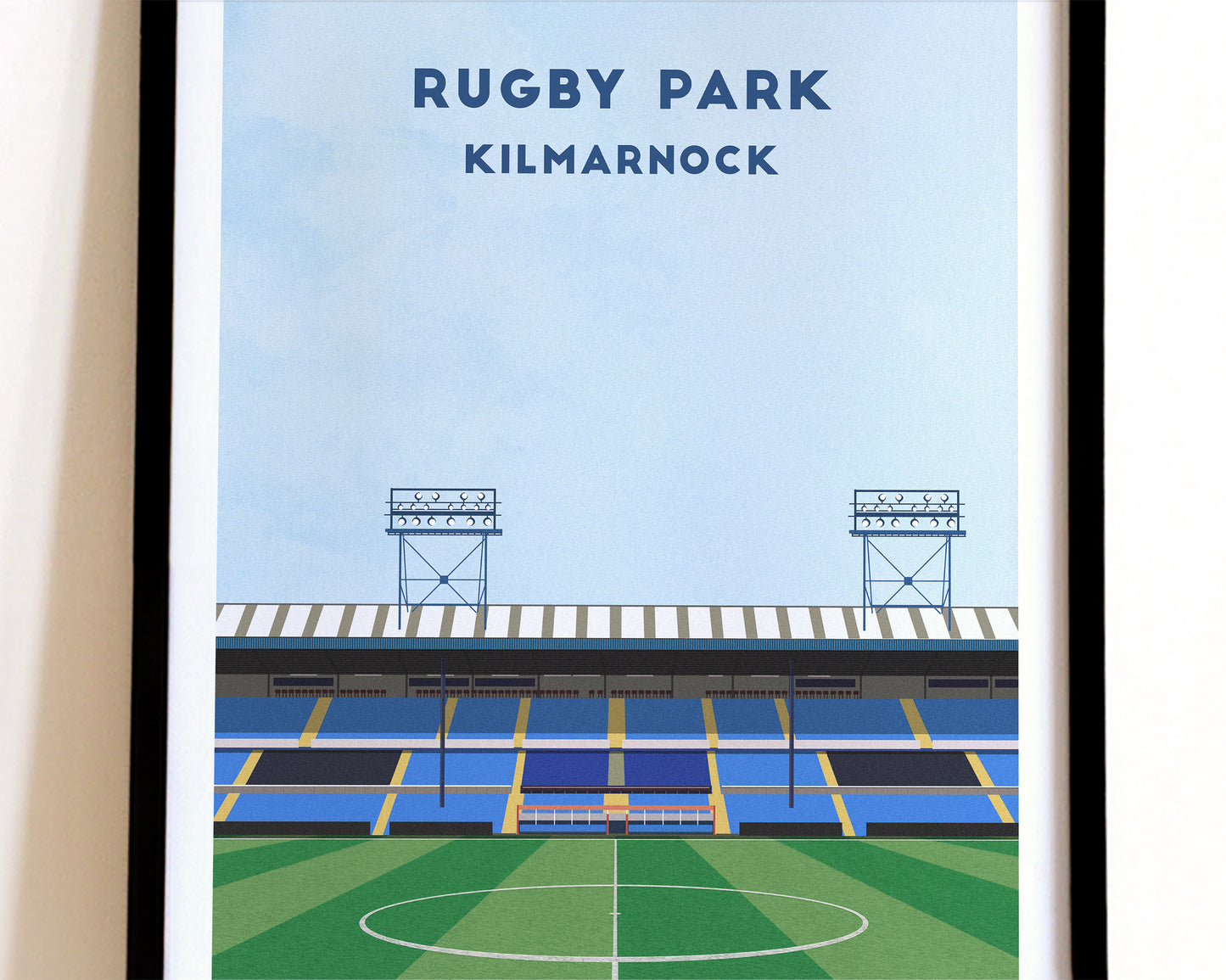Kilmarnock FC Rugby Park Print - Illustrated Football Art Poster Turf Football Art