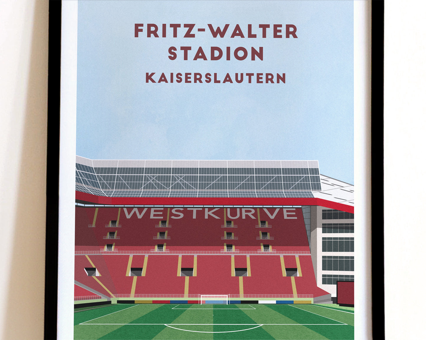 Kaiserslautern Fritz-Walter Stadion Print – Illustrated Football Art Poster
