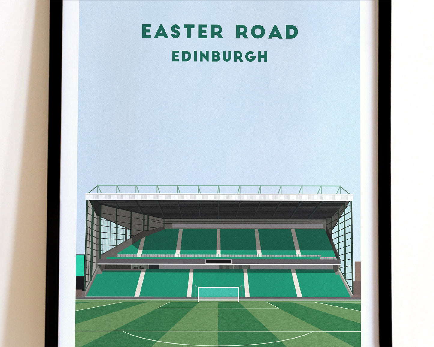 Hibernian Easter Road Stadium Print - Illustrated Football Art Poster