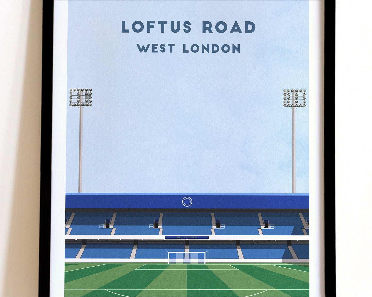 QPR Loftus Road Print – Illustrated Football Art Poster Turf Football Art