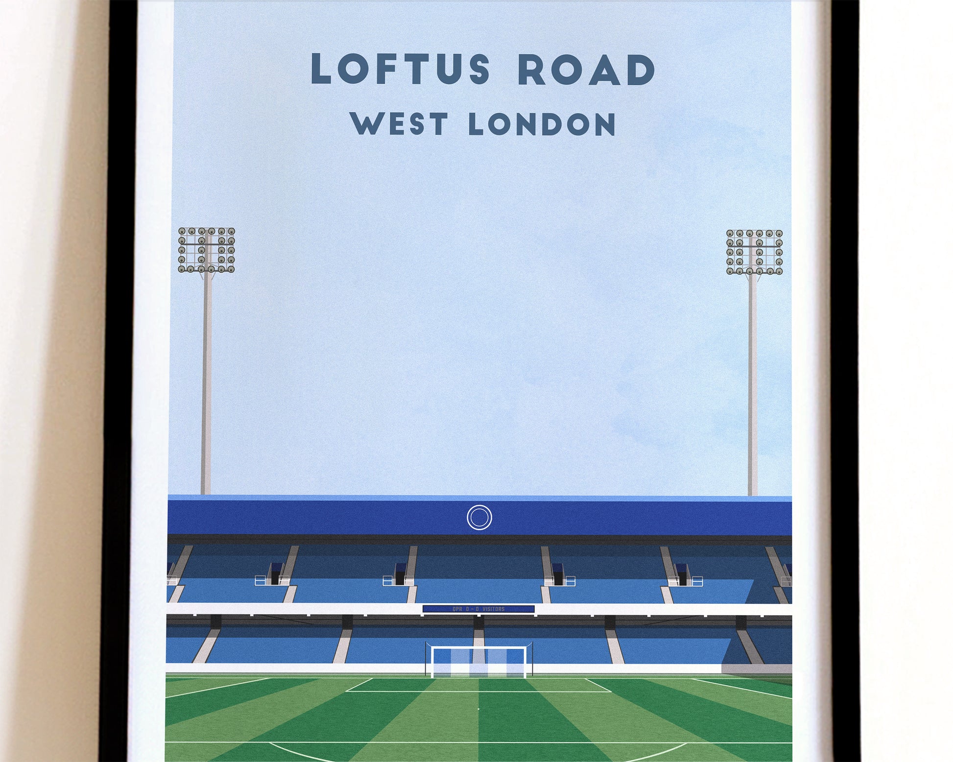 QPR Loftus Road Print – Illustrated Football Art Poster Turf Football Art