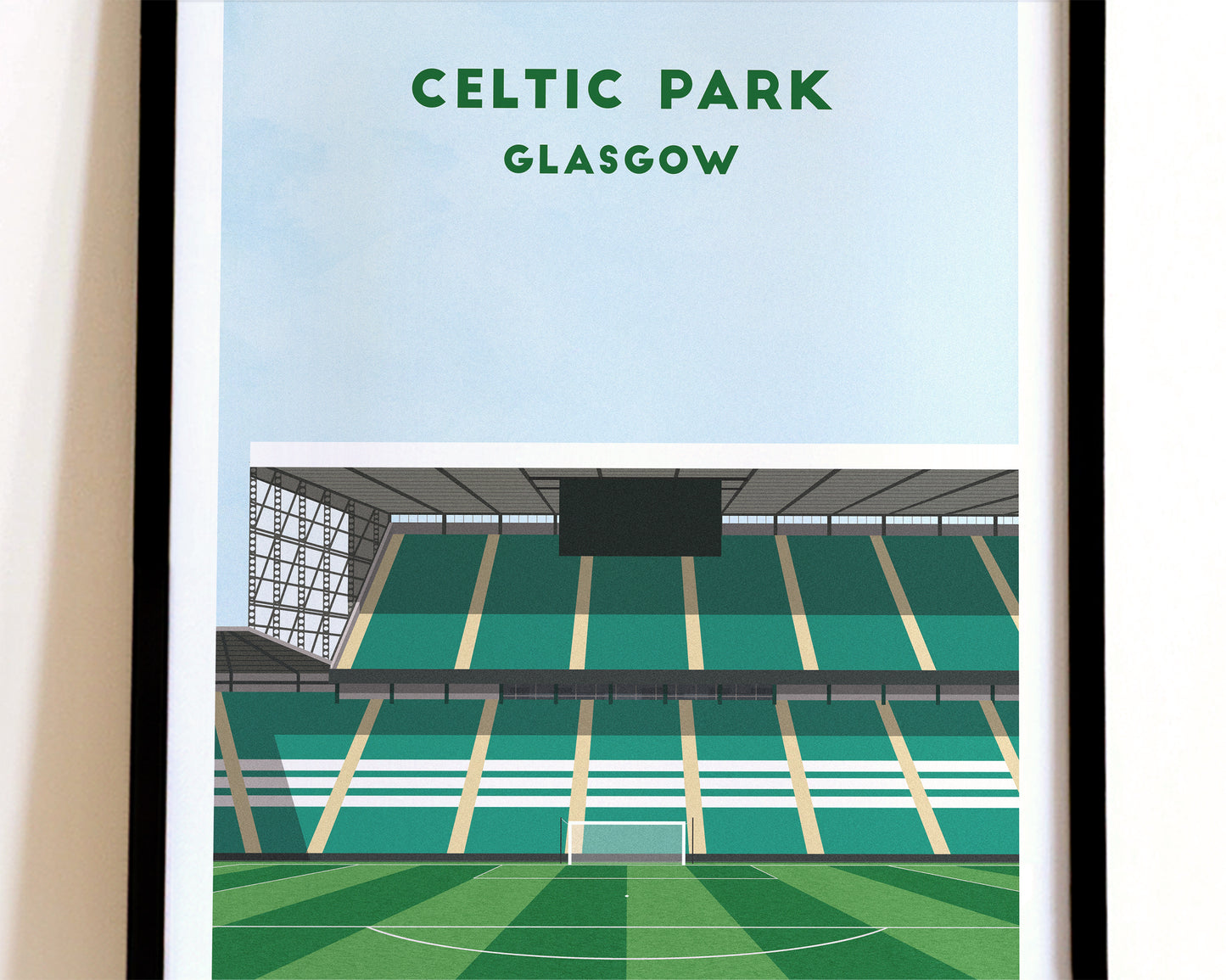Celtic Park Print – Illustrated Football Art Poster Turf Football Art