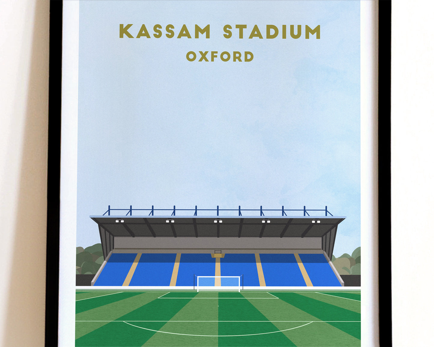 Oxford United Kassam Stadium Print – Illustrated Football Art Poster Turf Football Art