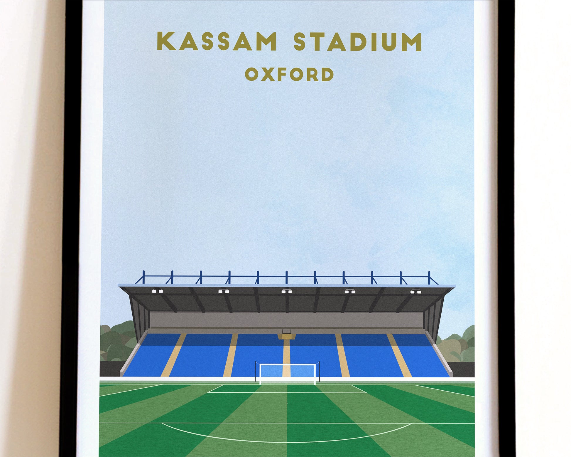 Oxford United Kassam Stadium Print – Illustrated Football Art Poster Turf Football Art