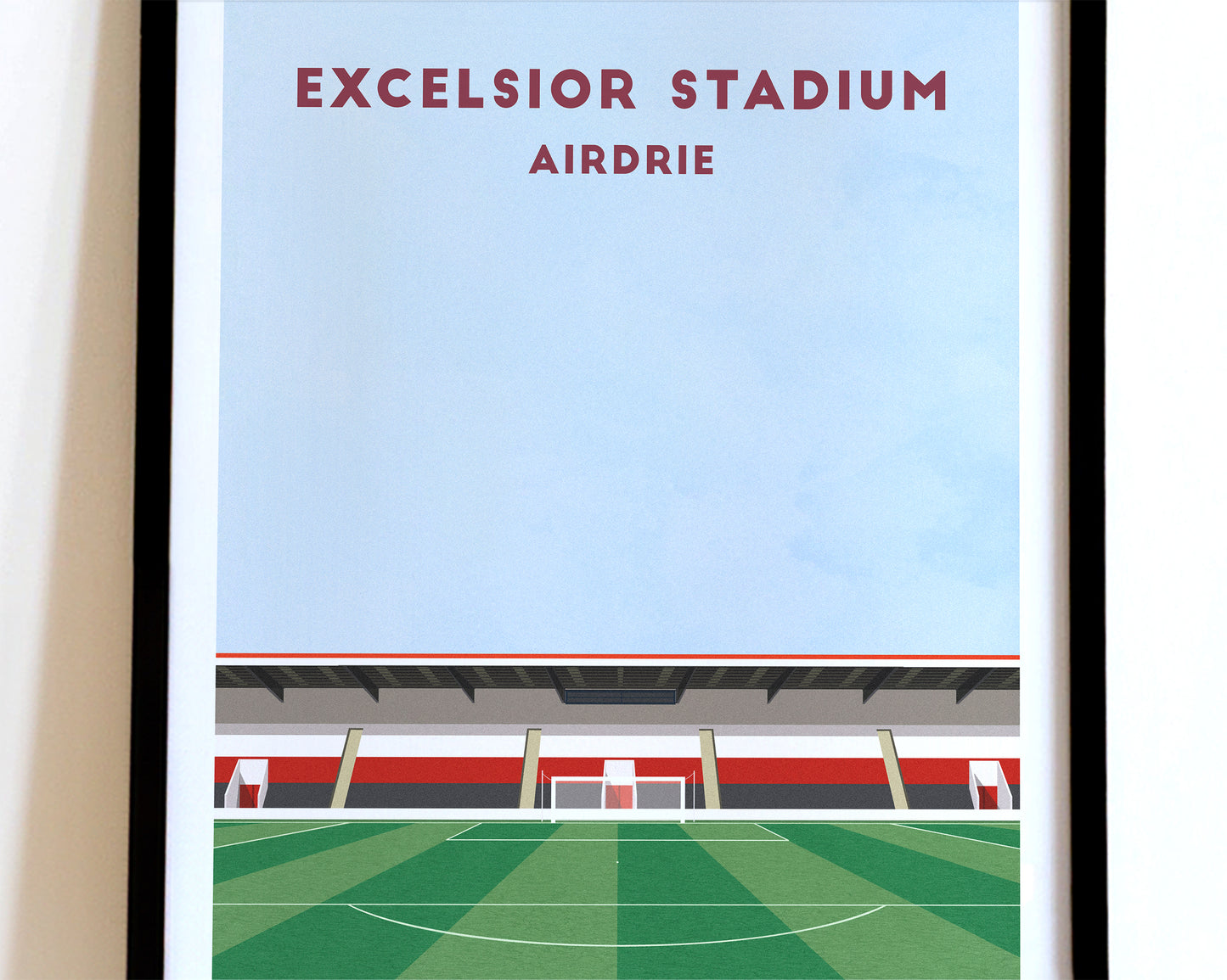 Airdrieonians FC Excelsior Stadium Print - Illustrated Football Art Poster Turf Football Art