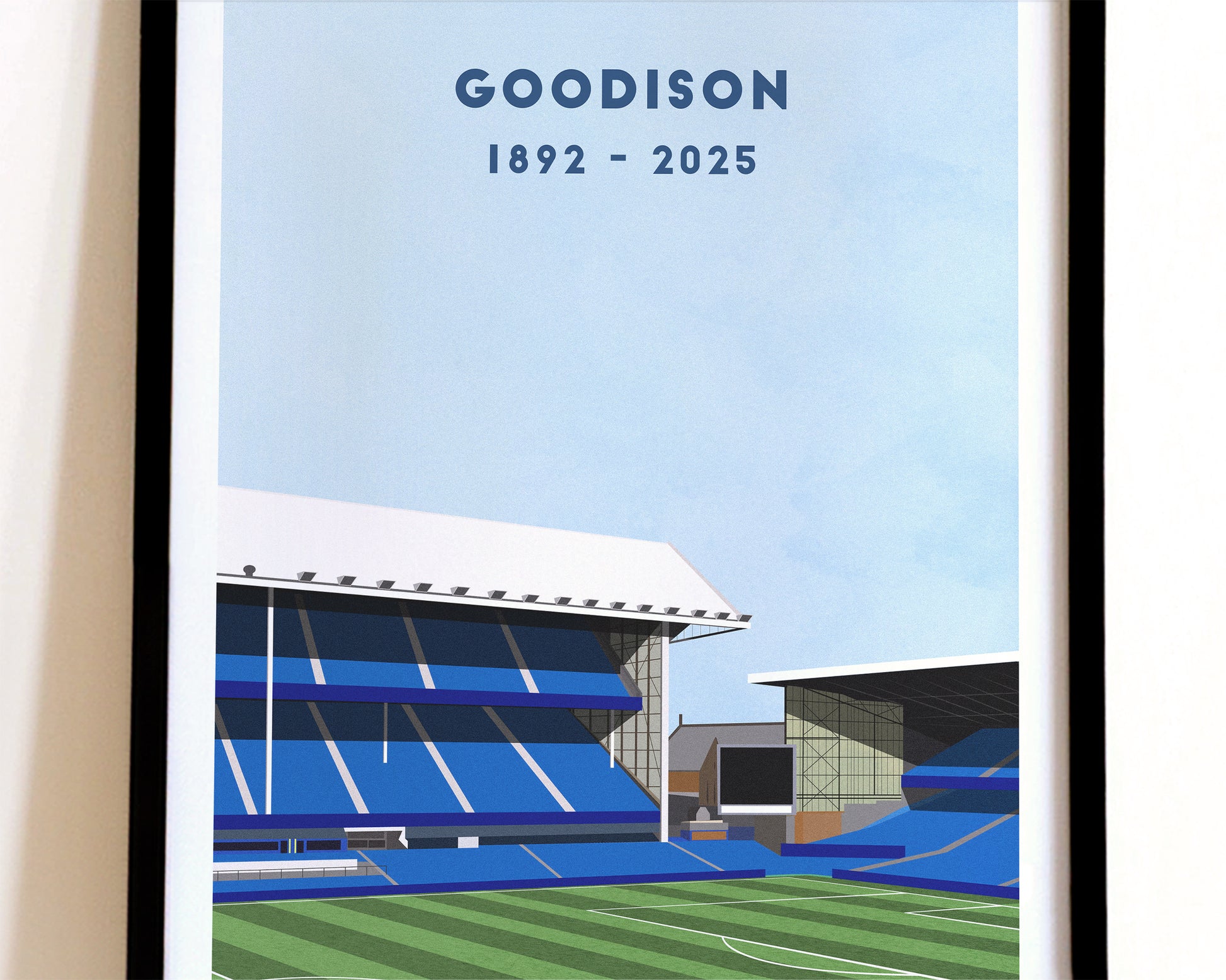 Everton Goodison Park Print - Illustrated Football Art Poster Turf Football Art
