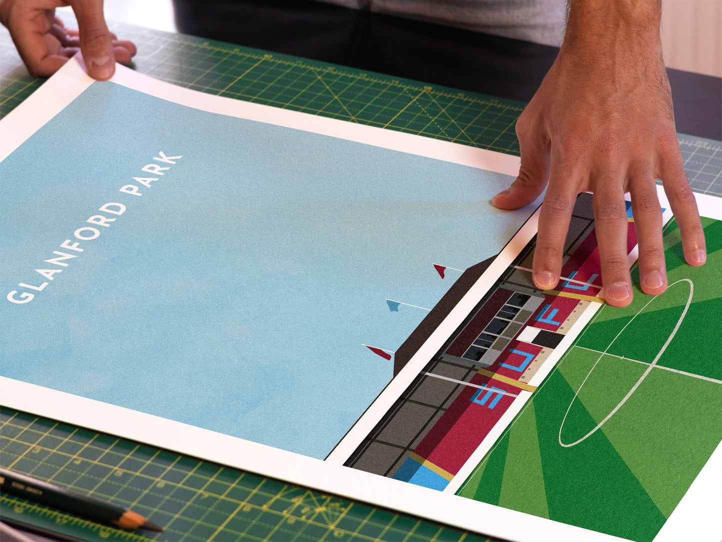 Scunthorpe United Glanford Park Football Stadium Art Print Turf Football Art