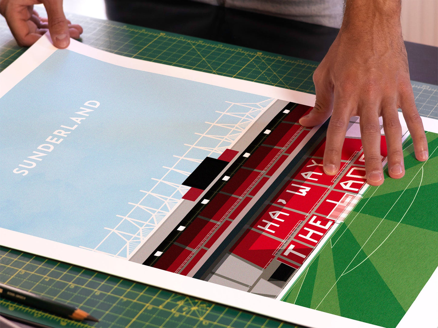 Sunderland Football Stadium Art Print Turf Football Art