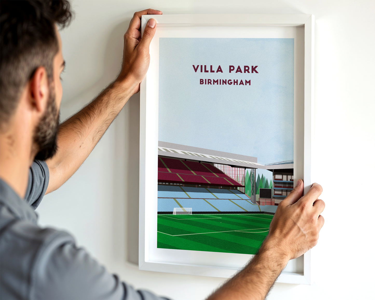 Aston Villa Football Stadium Villa Park Art Print Turf Football Art