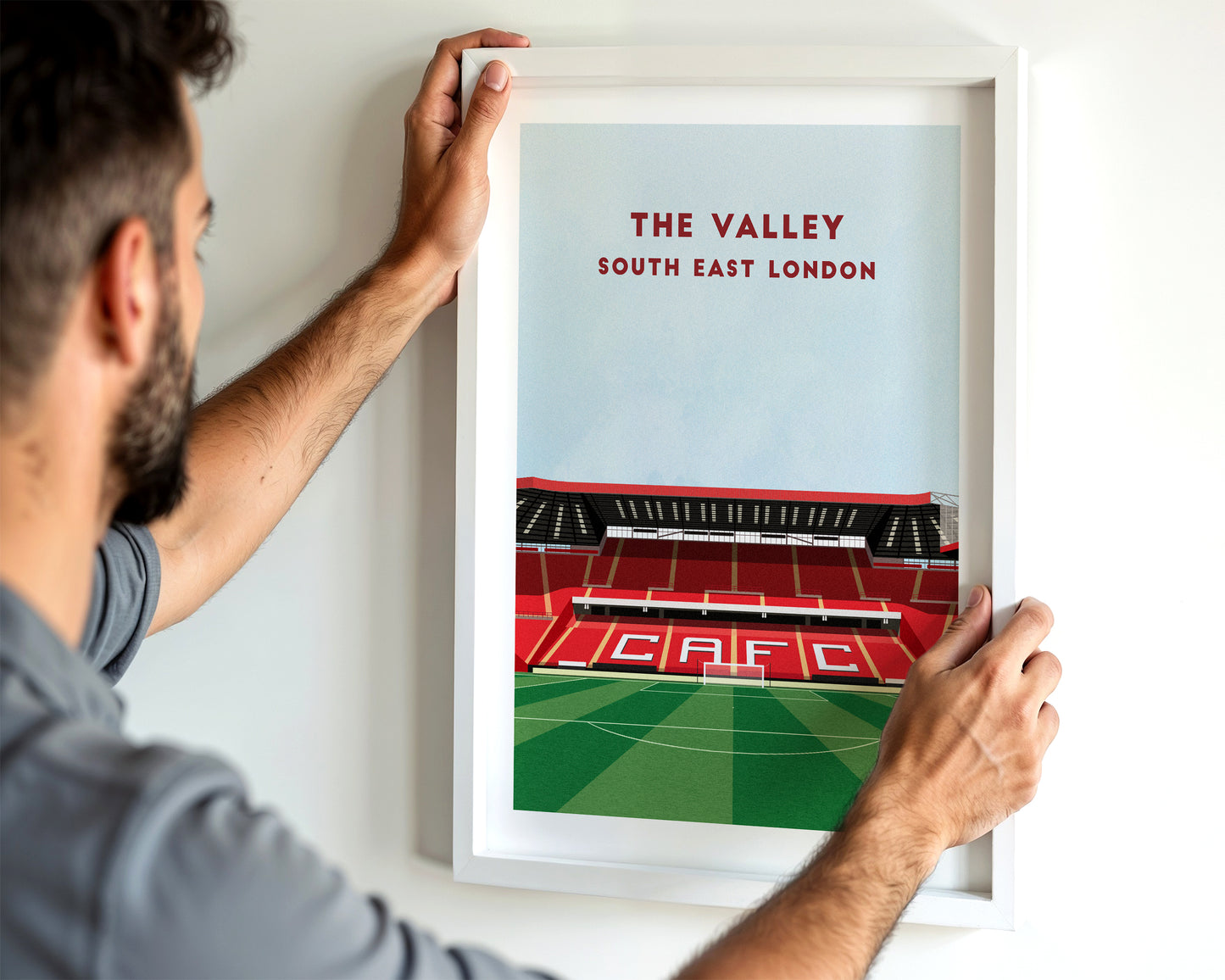 Charlton Athletic The Valley - Illustrated Football Art Poster Turf Football Art