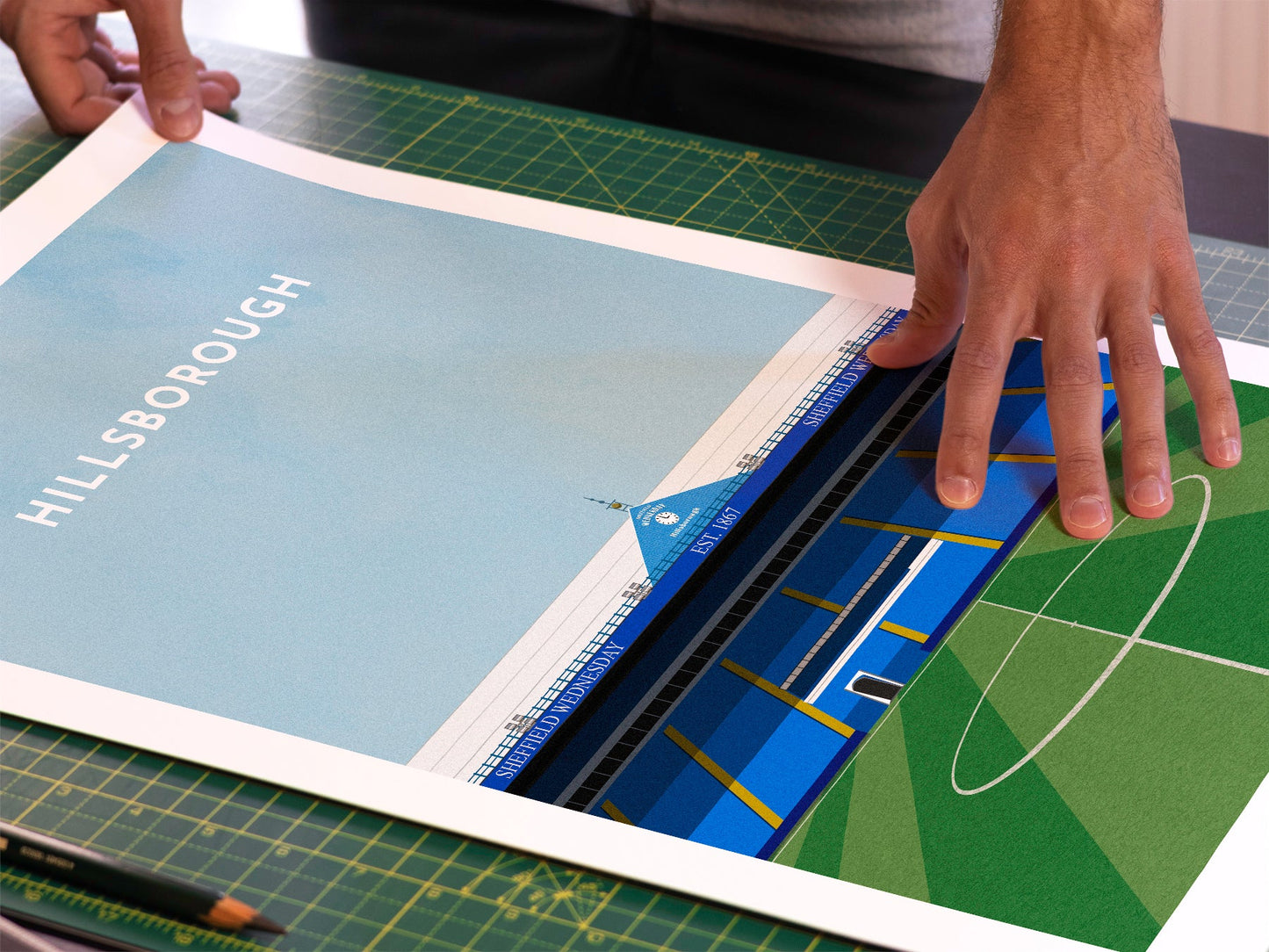 Sheffield Wednesday Football Hillsborough Stadium Art Print Turf Football Art