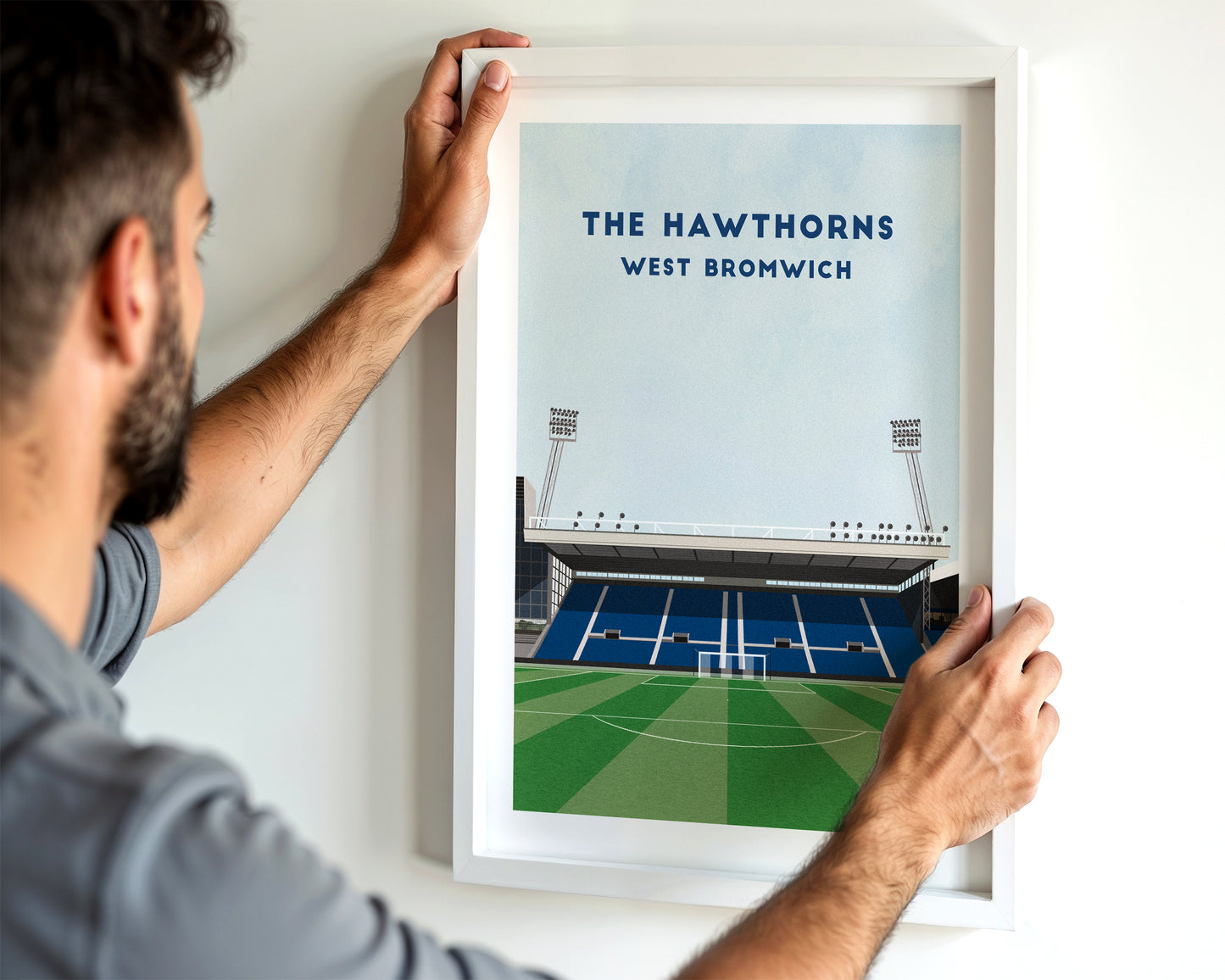 West Bromwich Albion The Hawthorns Print – Illustrated Football Art Poster Turf Football Art