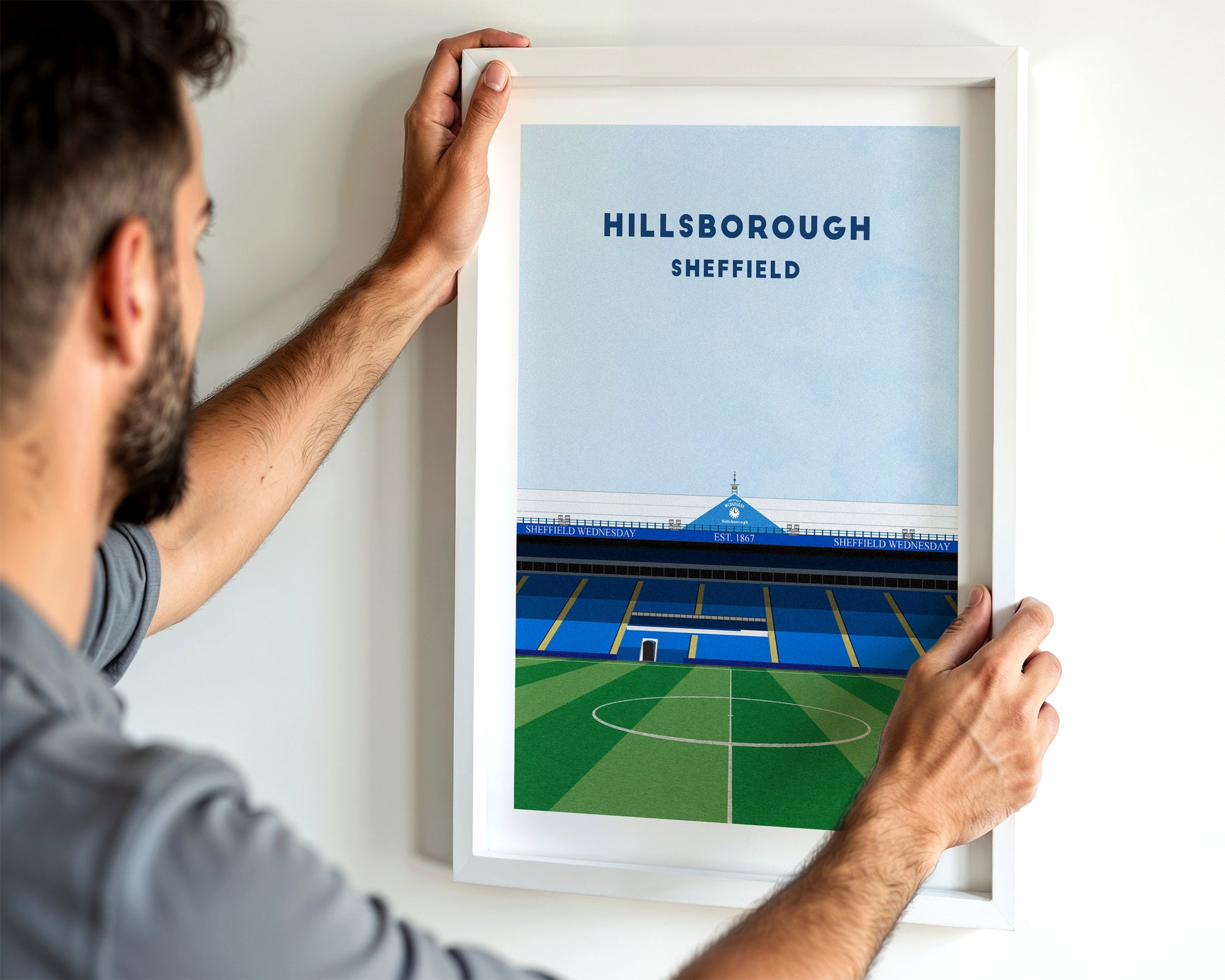 Sheffield Wednesday Hillsborough Print – Illustrated Football Art Poster Turf Football Art