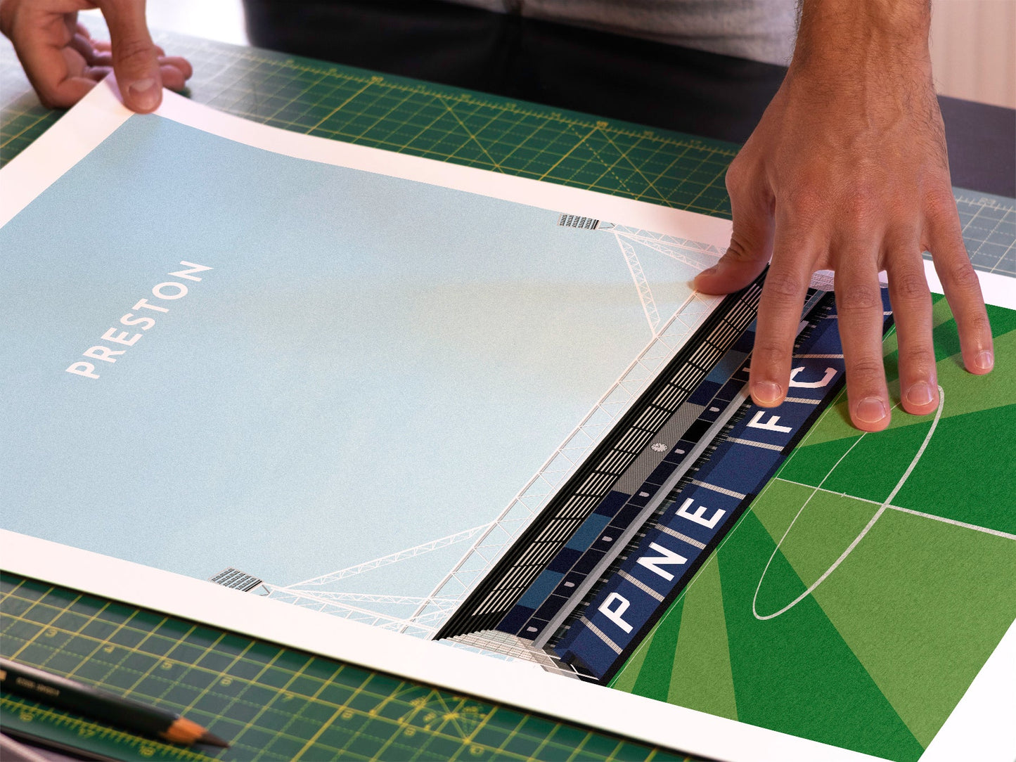 Preston Football Deepdale Stadium Art Print Turf Football Art