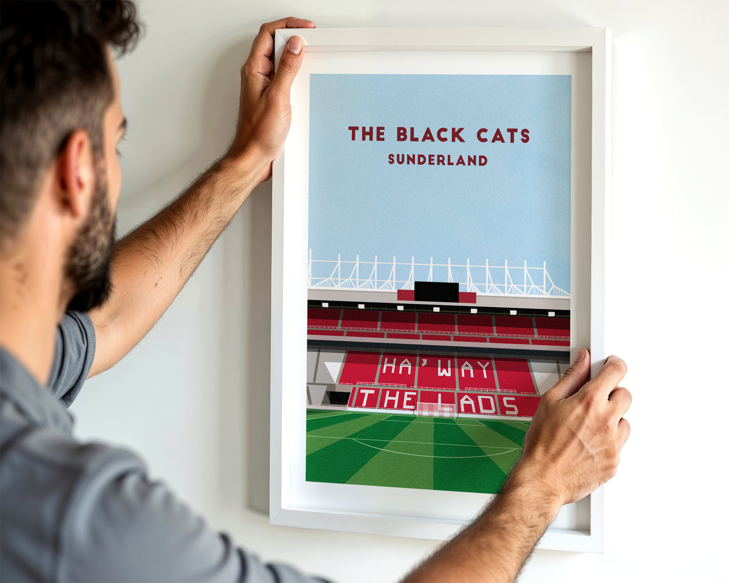 Sunderland Stadium Print – Illustrated Football Art Poster Turf Football Art
