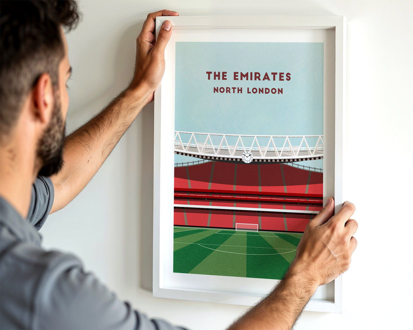 Arsenal Emirates Stadium Print – Illustrated Football Art Poster Turf Football Art