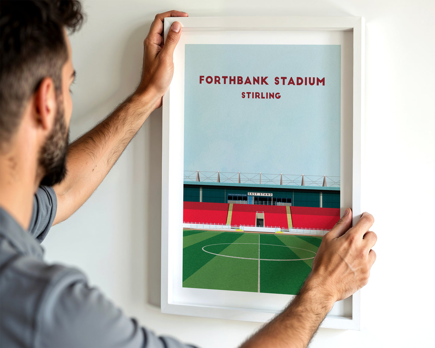 Stirling, Forthbank Stadium Art Print Turf Football Art