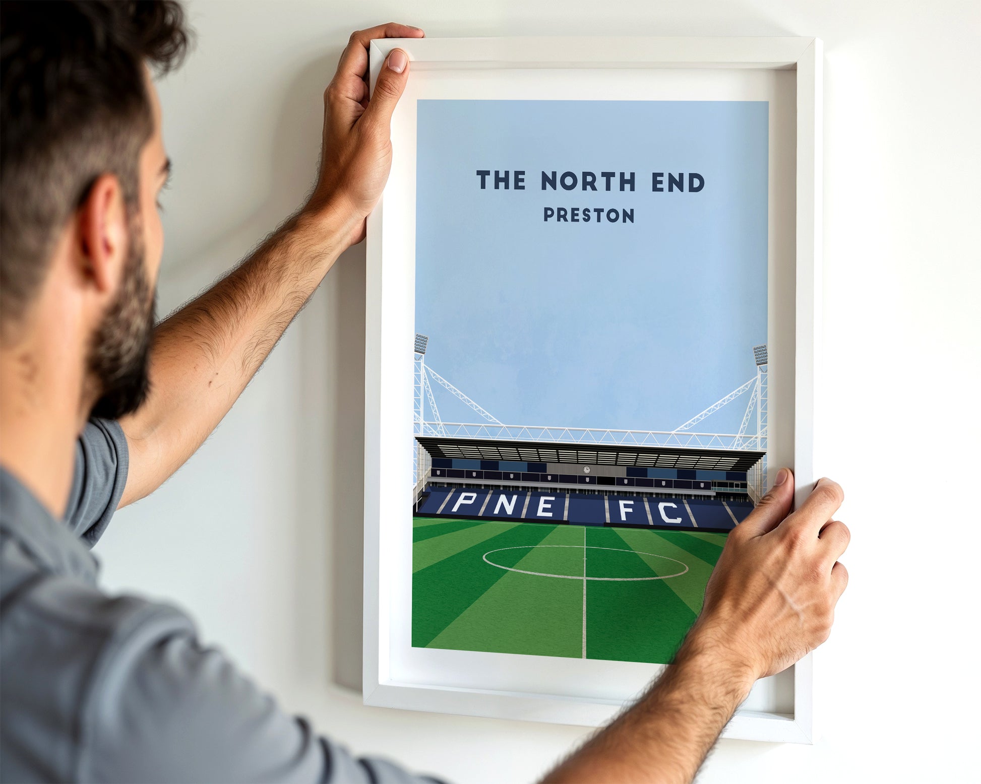 Preston Deepdale Stadium Print – Illustrated Football Art Poster Turf Football Art