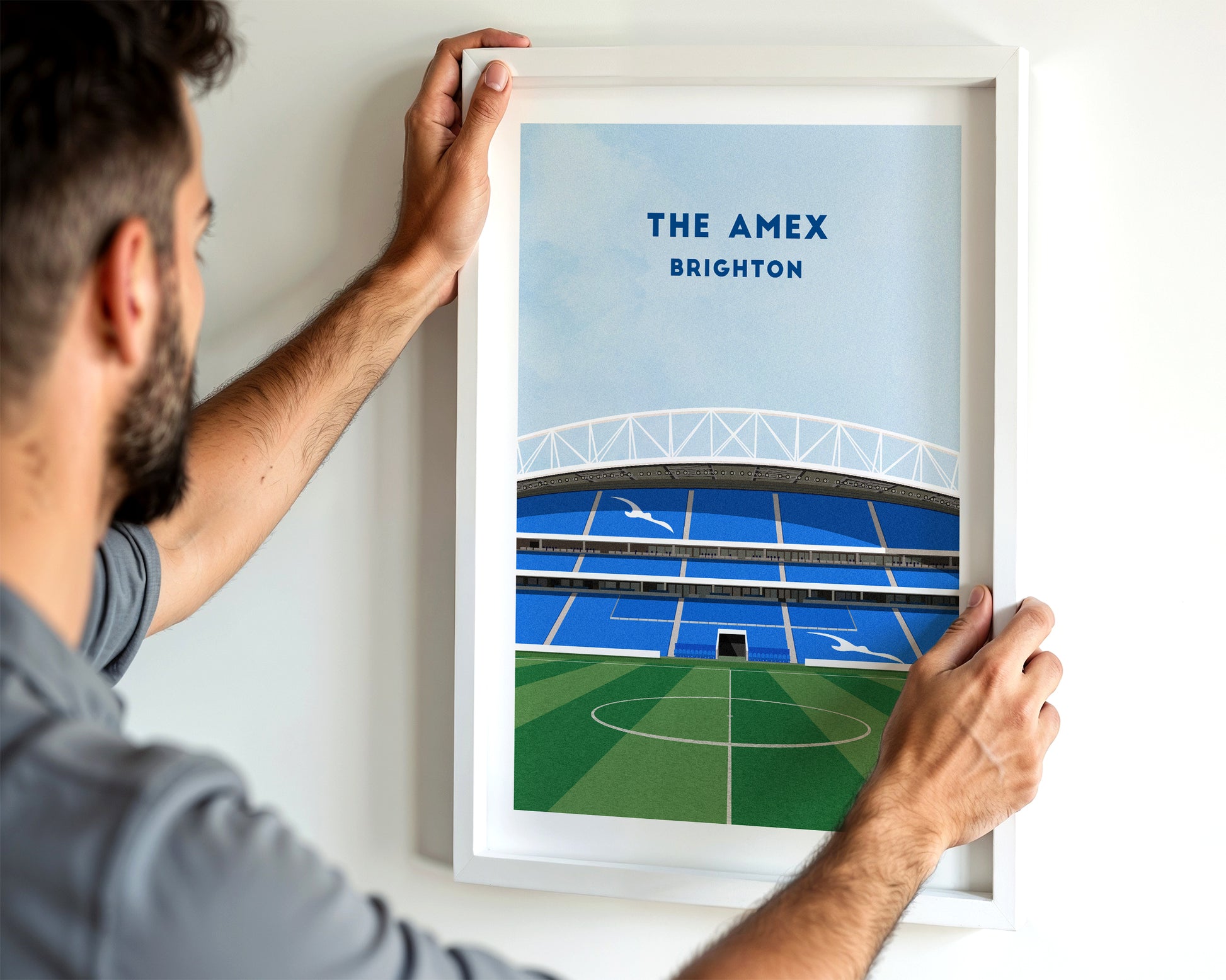 Brighton Amex Stadium Print – Illustrated Football Art Poster Turf Football Art