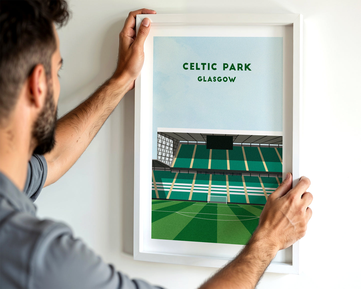 Celtic Park Print – Illustrated Football Art Poster Turf Football Art