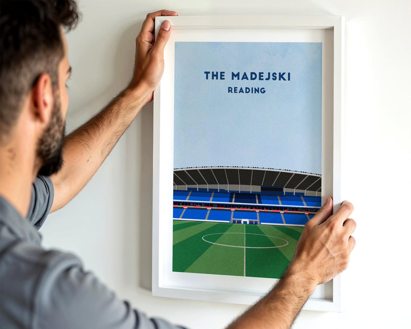 Reading Madejski Stadium Print – Illustrated Football Art Poster Turf Football Art