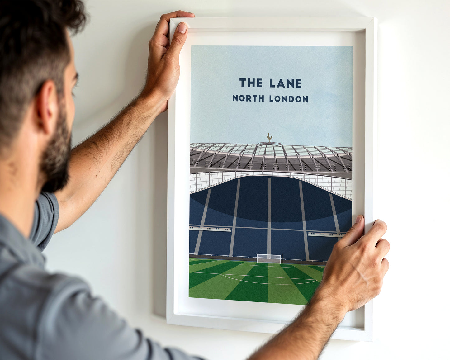 Tottenham Stadium Print – Illustrated Football Art Poster Turf Football Art