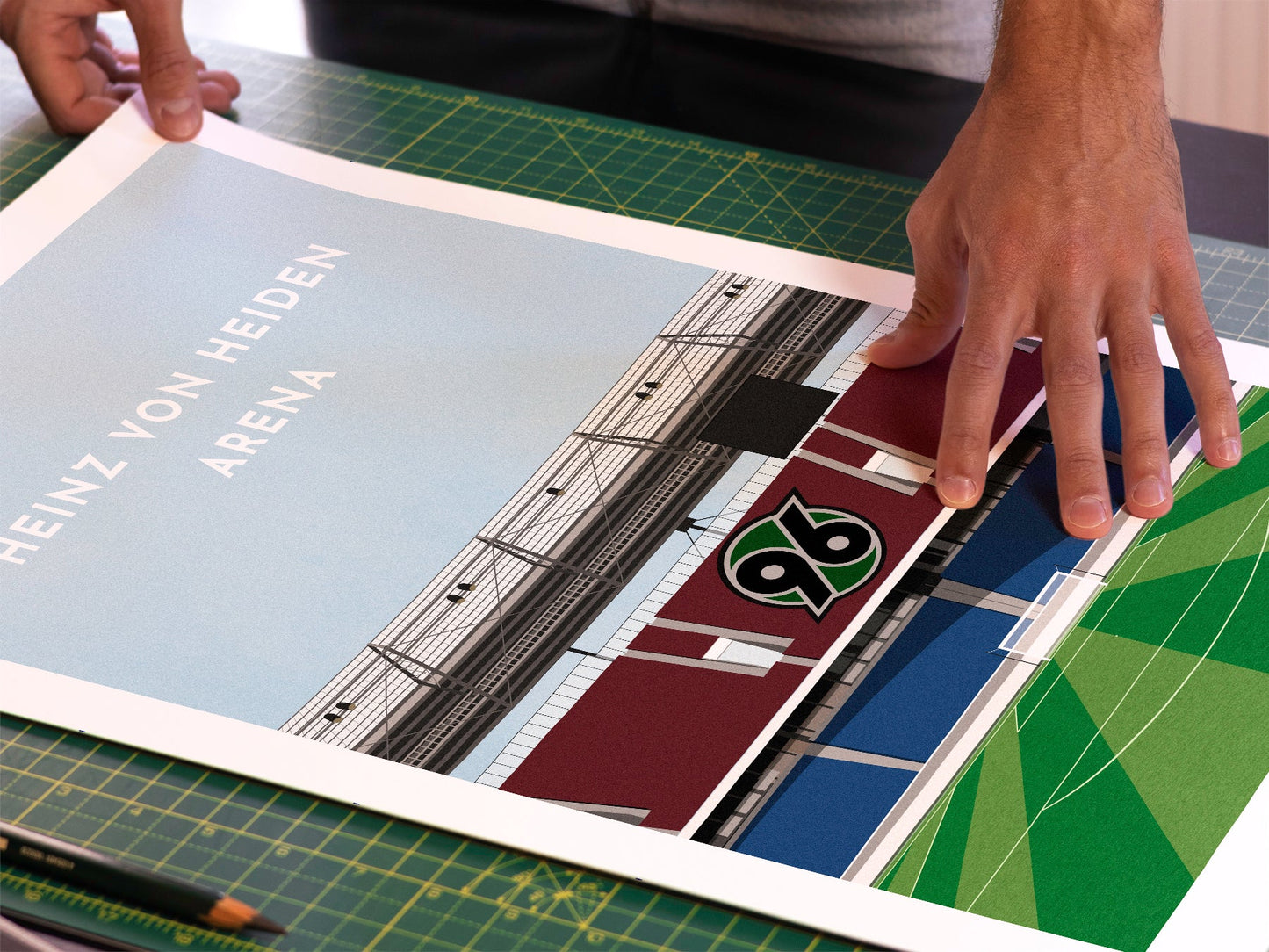 Request ANY Football Stadium Illustration - Contemporary Art Print Turf Football Art