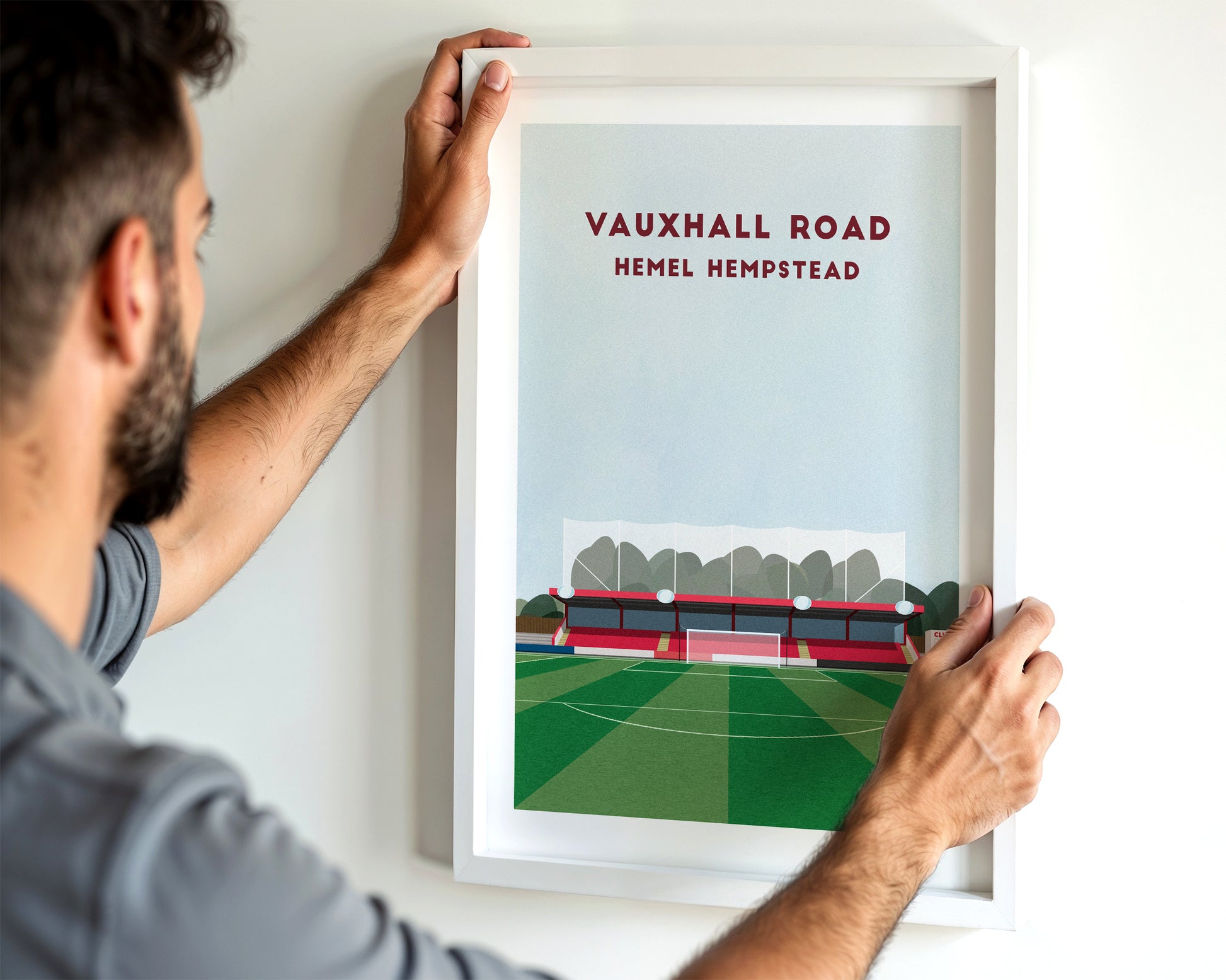 Hemel Hempstead Vauxhall Road Print - Illustrated Football Art Poster Turf Football Art