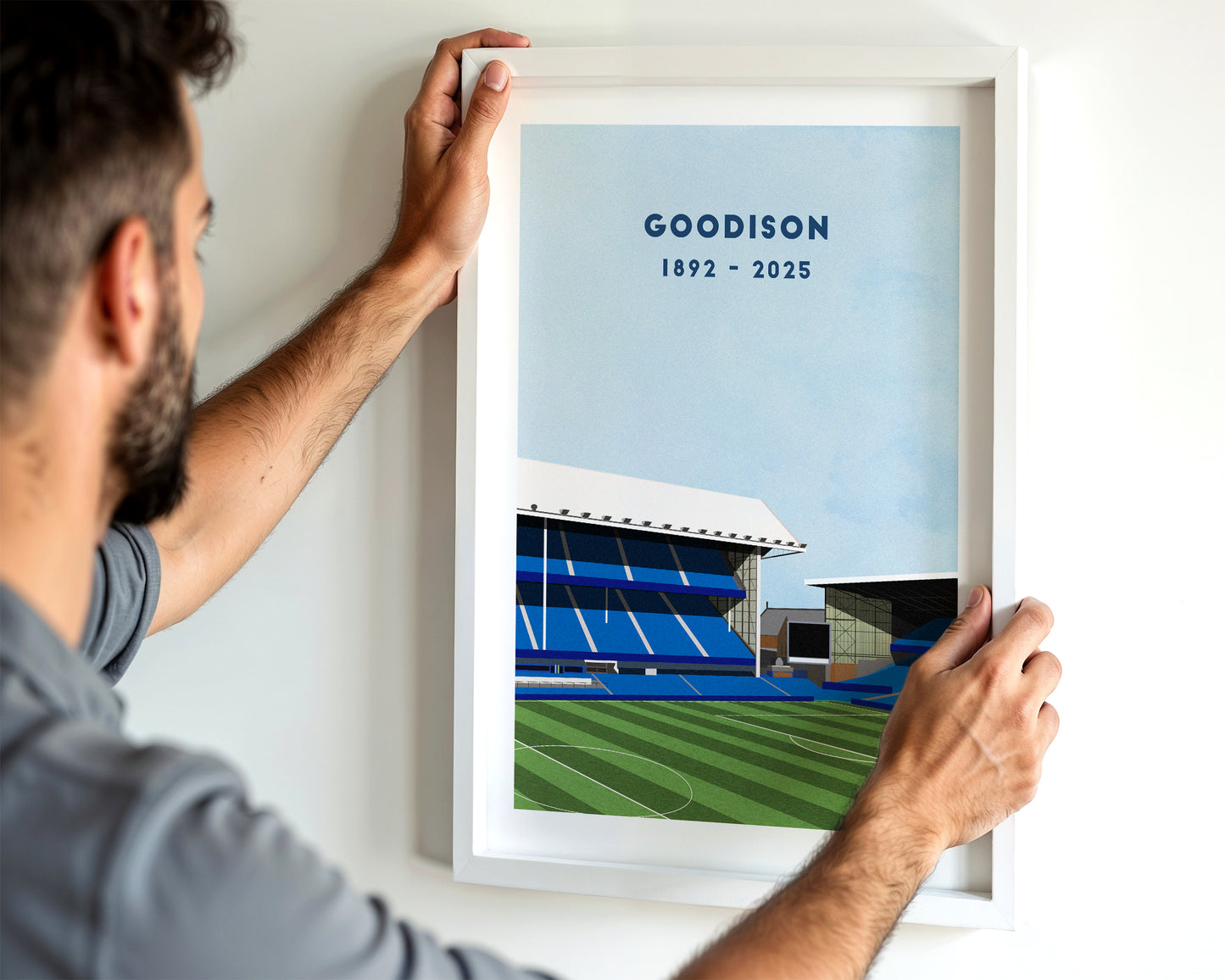 Everton Goodison Park Print - Illustrated Football Art Poster Turf Football Art