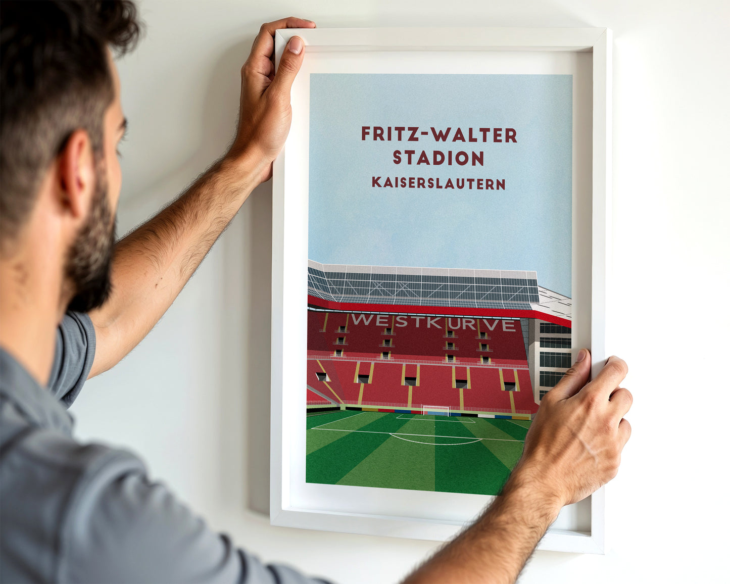 Kaiserslautern Fritz-Walter Stadion Print – Illustrated Football Art Poster