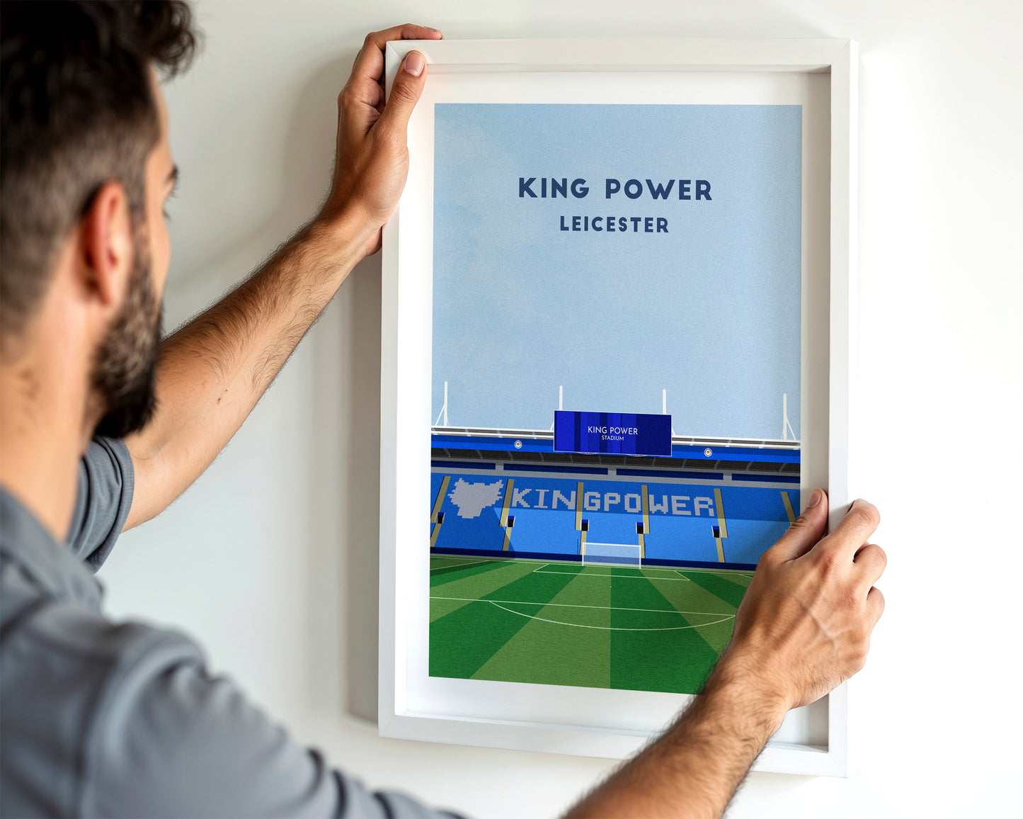 Leicester City King Power Stadium Print – Illustrated Football Art Poster Turf Football Art