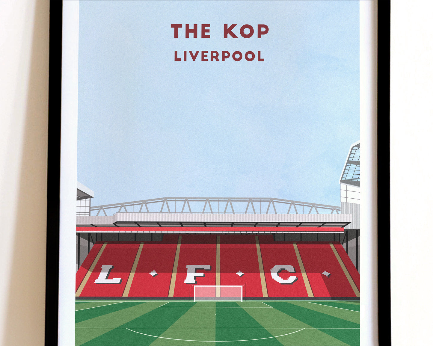 Liverpool Stadium The Kop End Print – Illustrated Football Art Poster Turf Football Art