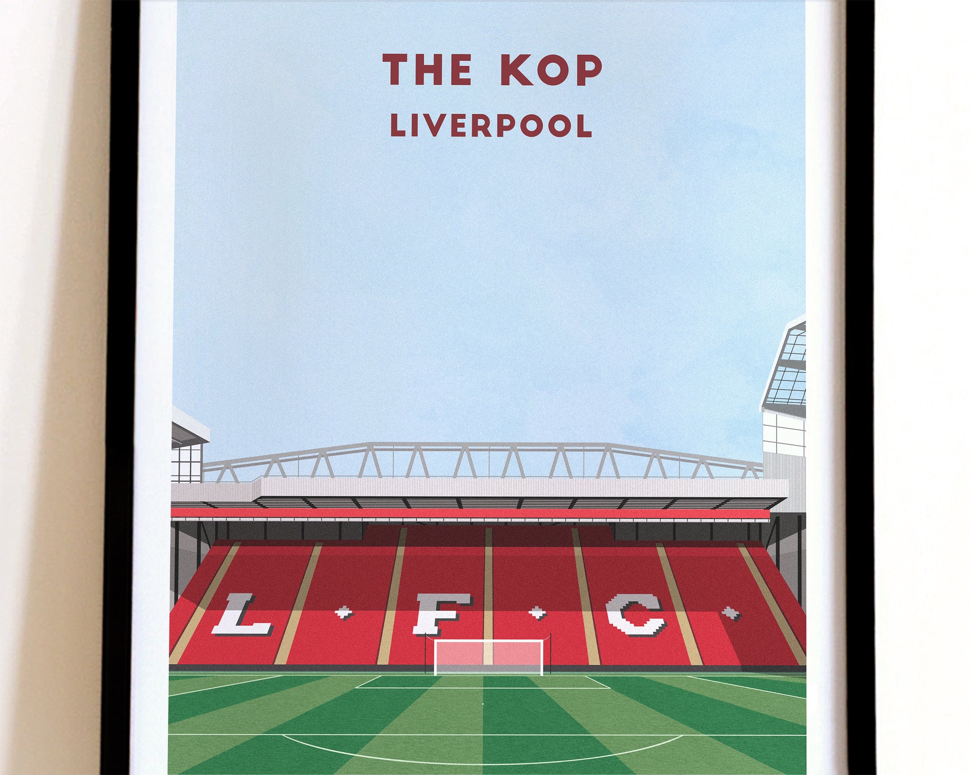 Liverpool Stadium The Kop End Print – Illustrated Football Art Poster Turf Football Art