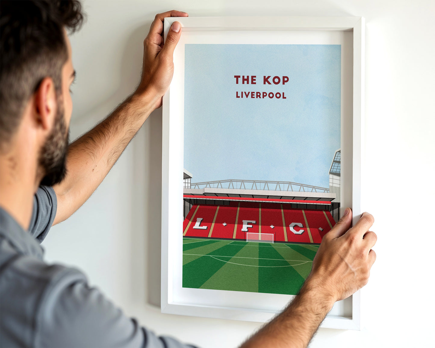 Liverpool Stadium The Kop End Print – Illustrated Football Art Poster Turf Football Art