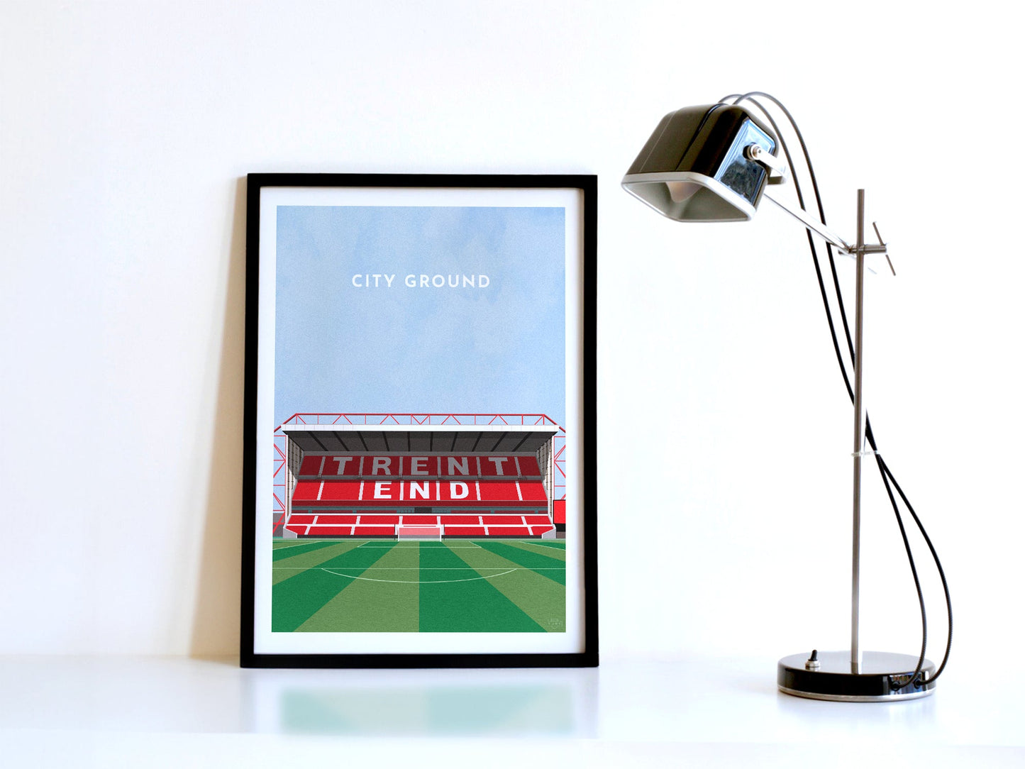 Nottingham Football City Ground Stadium Art Print Turf Football Art