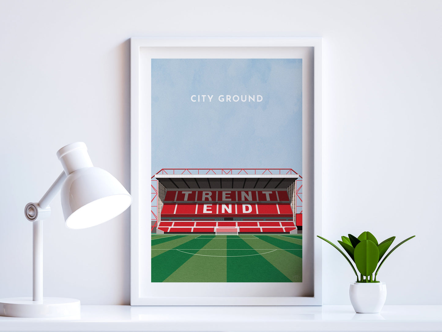 Nottingham Football City Ground Stadium Art Print Turf Football Art