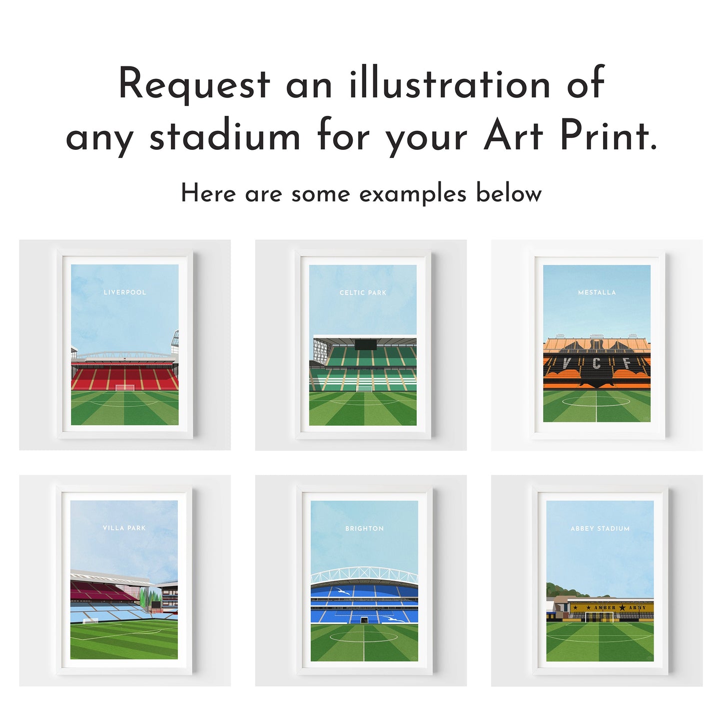 Request ANY Football Stadium Illustration - Contemporary Art Print Turf Football Art