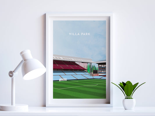 Aston Villa Football Stadium Villa Park Art Print Turf Football Art