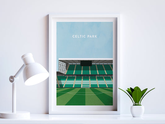 Celtic Park Football Stadium Art Print Turf Football Art